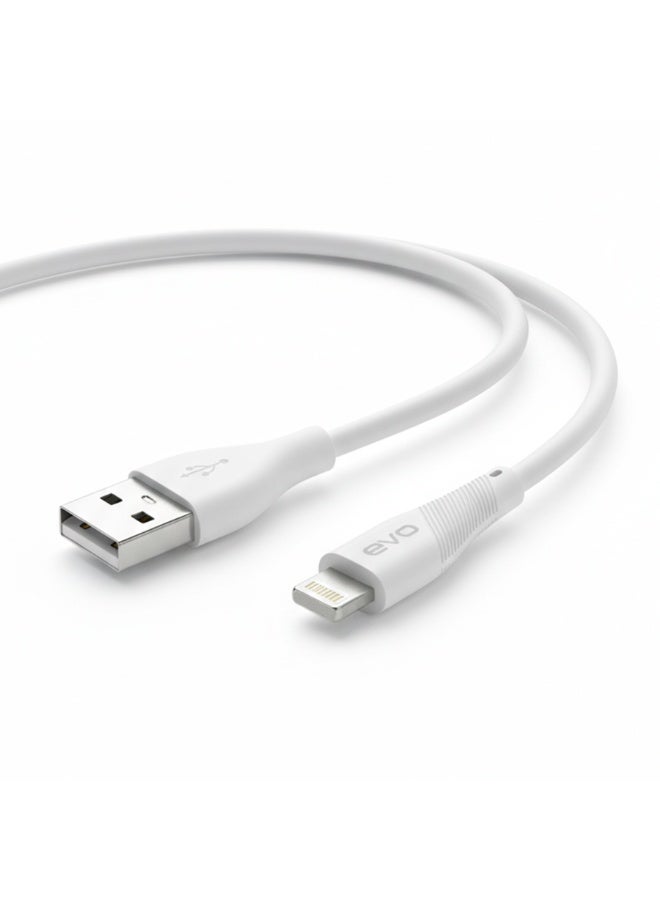 إيفو كابل الشحن السريع ونقل البيانات B04I من USB إلى iPhone (Lightning)، شحن عالي السرعة 2.4 أمبير ونقل بيانات مستقر، تصميم متين مقاوم للانحناء، مقاوم للتشابك والحرارة، مثالي للاستخدام المنزلي والمكتبي والسفر - Image 2